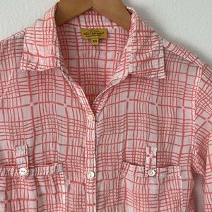 Roberta Roller Rabbit button down long sleeve shirt dress women's size XS